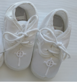Boy's White Satin Baptism Christening Shoes